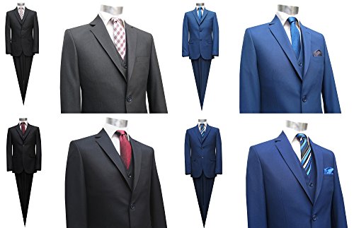 MMUGA - Traje de hombre, corte entallado, 2 ranuras en la espalda Negro
 106