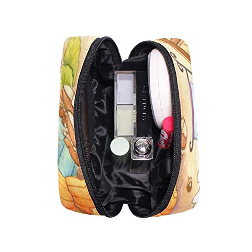 Mnsruu Bolsas de maquillaje, parche de calabaza, bolsa de viaje para cosméticos, neceser de aseo para mujeres y niñas