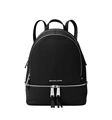 MOCHILA RHEA ZIP MEDIUM BACK PACK NEGRA MICHAEL KORS