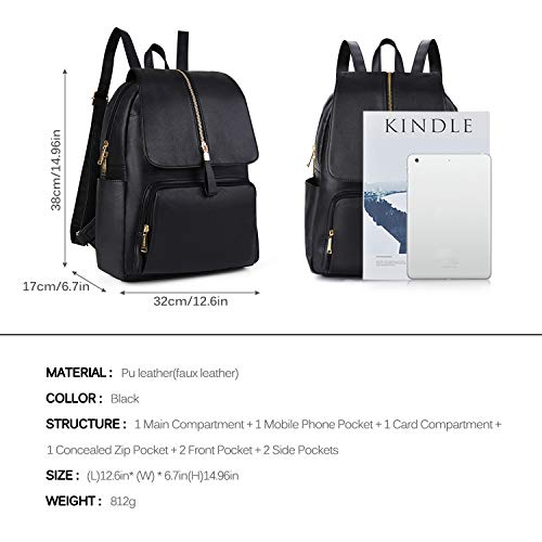 Mochilas Mujer, COOFIT Mochila Casual Mochila Escolares Moda Bolso Mochila Negro