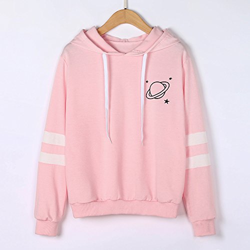 Moda para Mujer Sudadera de Manga Larga con Capucha Estampada Causal Tops Blusa