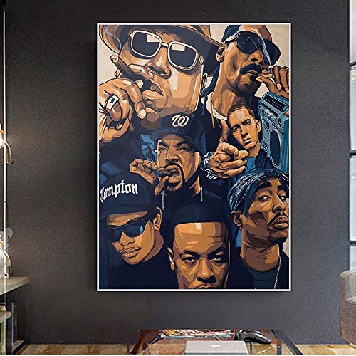Moda West Coast Tupac 2PAC Hip Hop Rock Música Rapero Cantante Super Star cigar Poster Lienzo Pintura Arte de la pared Imagen Sala de estar Fans Dormitorio Decoración del hogar