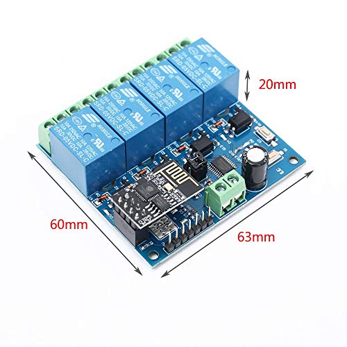 Módulo De Relé Wifi,5?32V ESP8266 ESP-01Interruptor De Control Remoto De 4 Canales Para Hogar Inteligente IOT Transmisión De Teléfono Controlador De APP