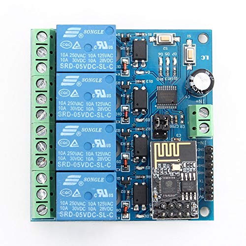 Módulo De Relé Wifi,5?32V ESP8266 ESP-01Interruptor De Control Remoto De 4 Canales Para Hogar Inteligente IOT Transmisión De Teléfono Controlador De APP