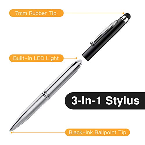 MoKo 3-en-1 Lápiz Táctil Capacitiva Universal, Digitales Bolígrafo Stylus Pen con LED Luz para Apple iPad, iPhone, Kindle, Samsung Galaxy, Teléfonos, Tableta, Toda la Dispositivo de Pantalla Táctil