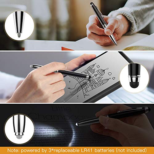 MoKo 3-en-1 Lápiz Táctil Capacitiva Universal, Digitales Bolígrafo Stylus Pen con LED Luz para Apple iPad, iPhone, Kindle, Samsung Galaxy, Teléfonos, Tableta, Toda la Dispositivo de Pantalla Táctil