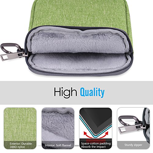 MoKo 6-Pulgadas Funda de Fieltro - Portátil Sleeve Bag Nilón Maletín Cover Case para Amazon Kindle Paperwhite/Voyage/All-New Kindle (8th Generation, 2016) / 6 Inch Kindle Oasis E-Reader, Verde