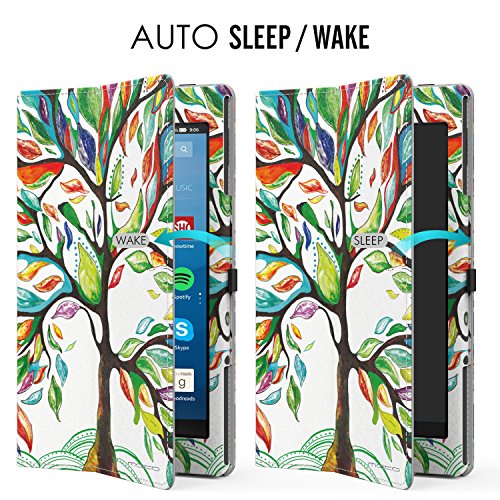 MoKo Nuevo Amazon Fire HD 8 2018 2017 Funda - Ultra Slim Función de Soporte Plegable Smart Cover Stand Case para All-New Fire HD 8 Tablet, Álbo de la Suerte (Auto Sueño/Estela)