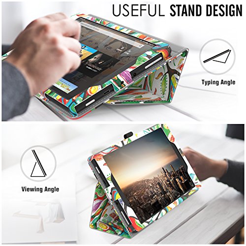 MoKo Nuevo Amazon Fire HD 8 2018 2017 Funda - Ultra Slim Función de Soporte Plegable Smart Cover Stand Case para All-New Fire HD 8 Tablet, Álbo de la Suerte (Auto Sueño/Estela)