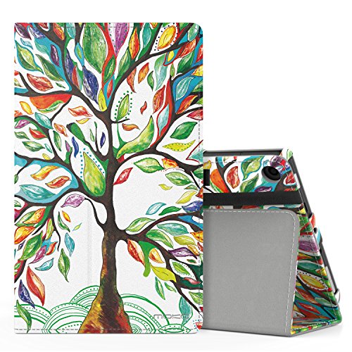 MoKo Nuevo Amazon Fire HD 8 2018 2017 Funda - Ultra Slim Función de Soporte Plegable Smart Cover Stand Case para All-New Fire HD 8 Tablet, Álbo de la Suerte (Auto Sueño/Estela)