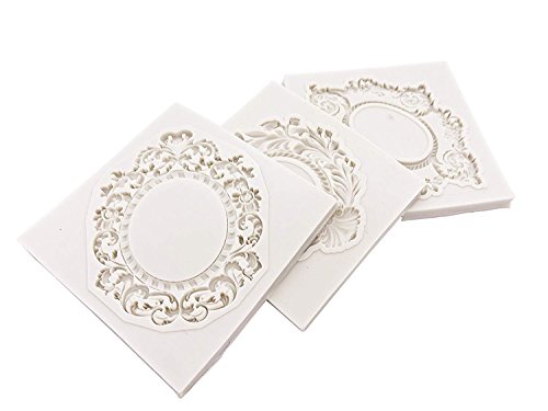 Molde de silicona para fondant, diseño barroco, para decoración de pasteles, cupcakes, joyas o arcilla polimérica