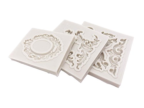 Molde de silicona para fondant, diseño barroco, para decoración de pasteles, cupcakes, joyas o arcilla polimérica