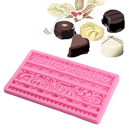 Molde de silicona para fondant, marco europeo para tartas, molde barroco de alivio de pergamino, molde de chocolate, herramienta de cocina para hornear, Random Color, Tamaño libre