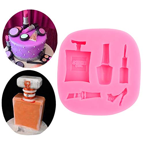 Moldes de maquillaje para tartas, 3 piezas de maquillaje moldes para mujeres molde de pastel fondant Set de decoración moldes de lápiz labial moldes para decoración de pasteles (estilos mixtos)