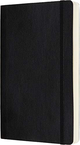 Moleskine - Cuaderno Clásico con Páginas Puntinada, Tapa Blanda y Goma Elástica, Color Negro, Tamaño Grande 13 x 21 cm, 192 Páginas (CARNET CLASSIQUE COUV SOUPLE)
