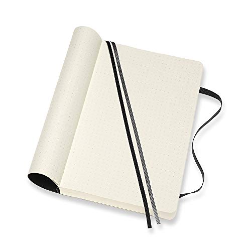 Moleskine - Cuaderno Clásico con Páginas Puntinada, Tapa Blanda y Goma Elástica, Color Negro, Tamaño Grande 13 x 21 cm, 192 Páginas (CARNET CLASSIQUE COUV SOUPLE)