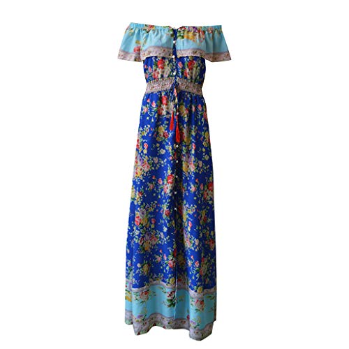 MOMOXI Mujeres Boho Elegent Vintage Floral Impreso Vestido de Manga 1/2 Vestidos Mini Vestido Vestido Largo Sexy Ajustado para Mujer Primavera Verano Fiesta Elegantes Negocios Sin Manga