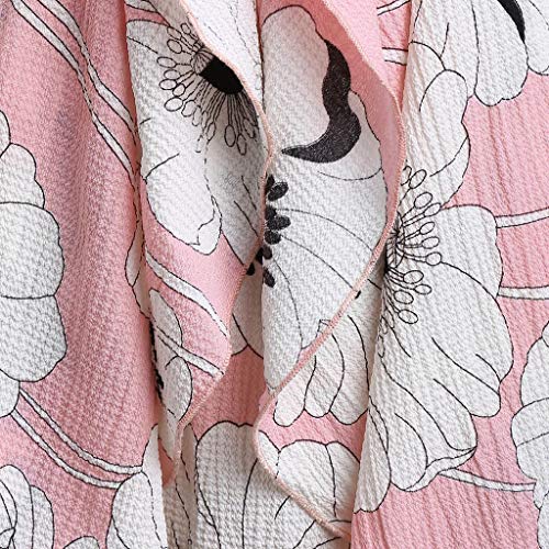 MOMOXI Vestido para Las Mujeres, Vestido de Fiesta Suelto de Manga Corta con cordón de Bolsillo sólido para Mujer O Cuello Vestido Suelto de Fiesta Cuello Redondo Encaje Primavera Slim Casual