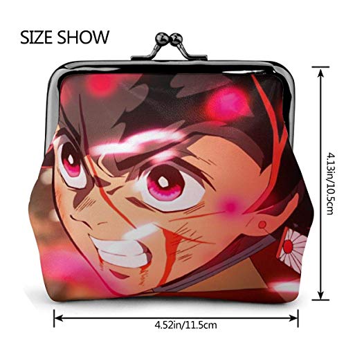 Monedero Anime Demon Kimetsu No Yaiba, monedero, monedero, tarjetas de crédito, cierre exquisito, hebilla de maquillaje, para mujer, piel, dinero