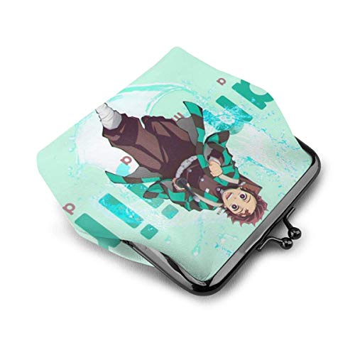 Monedero Anime Demon Kimetsu No Yaiba, monedero, monedero, tarjetas de crédito, cierre exquisito, hebilla de maquillaje, para mujer, piel, dinero