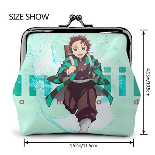 Monedero Anime Demon Kimetsu No Yaiba, monedero, monedero, tarjetas de crédito, cierre exquisito, hebilla de maquillaje, para mujer, piel, dinero