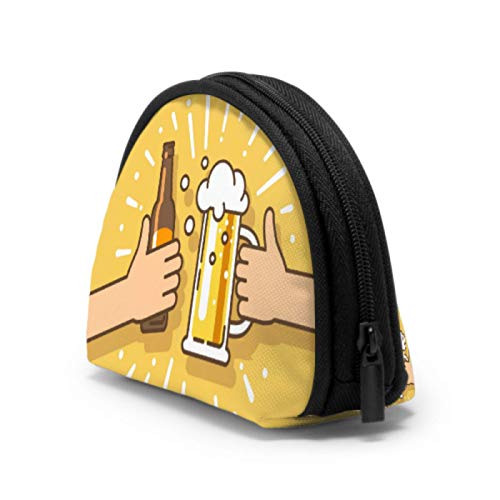 Monedero con Cremallera para niñas Bebida de Cerveza Acuerdo acordado Cheers Monedero Llavero para Mujeres Divertido Monedero con Cremallera Mini Bolsas de Maquillaje cosmético para Mujeres Niñas Reg