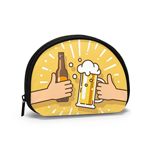 Monedero con Cremallera para niñas Bebida de Cerveza Acuerdo acordado Cheers Monedero Llavero para Mujeres Divertido Monedero con Cremallera Mini Bolsas de Maquillaje cosmético para Mujeres Niñas Reg