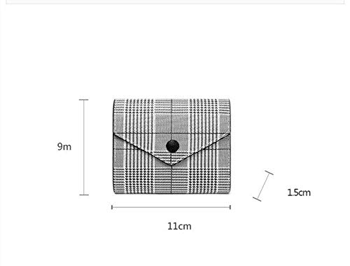 Monedero de Cuero de Vaca Urbana Tela Escocesa Corto Monedero Simple Salvaje Monedero Otoño e Invierno Ocio Monedero Tarjeta del Bolso-Blue_9 * 11 * 1.5cm SHIYUE (Color : Blue, Size : 9 * 11 * 1.5cm)