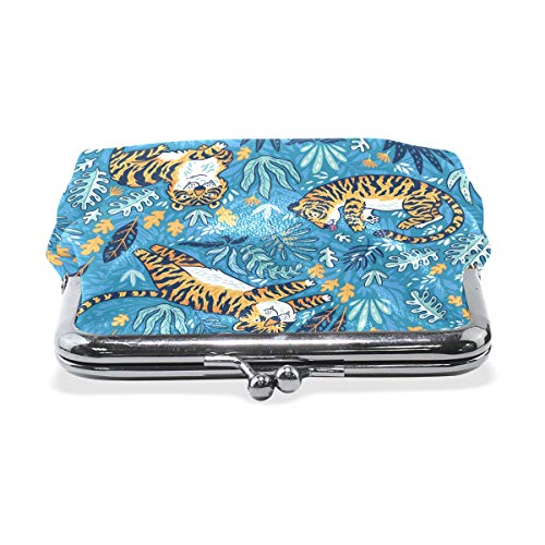 Monedero de piel con diseño de tigre para mujeres y niñas