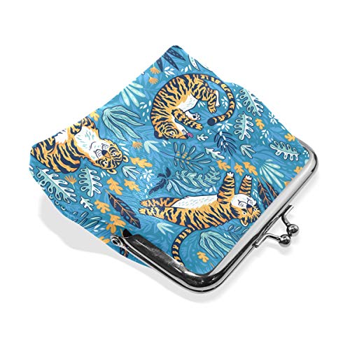 Monedero de piel con diseño de tigre para mujeres y niñas