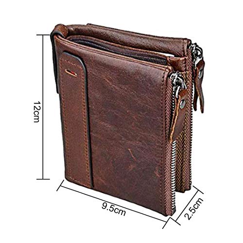 Monedero para Hombres Monedero de Cuero Grand Slim Wallet Pink Schleife® Crédito Multifuncional Monedero Diseño de Negocios Especialmente para Hombres con múltiples Ranuras para Tarjetas Marrones