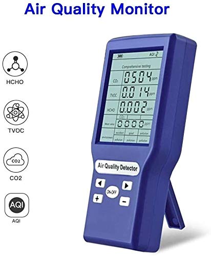 Monitor De Calidad Del Aire, Pantalla LCD Digital Con Detector De CO2 HCHO TVOC, Probador De Formaldehído Medidor CO2 Formaldehído (HCHO) TVOC Ppm