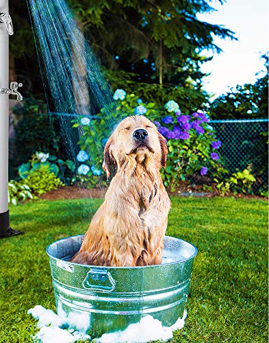 Monzana Ducha Solar de 35 litros máx. 60°C plástico Resistente a los Rayos UV Color Negro Plata de jardín Piscina Camping