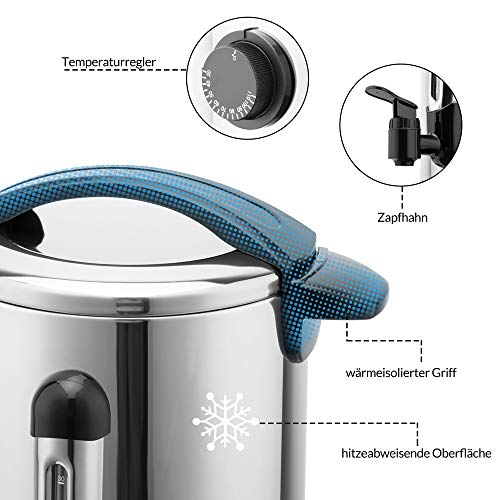 Monzana Hervidor dispensador bebidas calientes termo de 8,8L 950W termostato bandeja para las gotas acero inoxidable