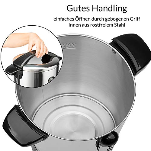 Monzana Hervidor dispensador bebidas calientes termo de 8,8L 950W termostato bandeja para las gotas acero inoxidable