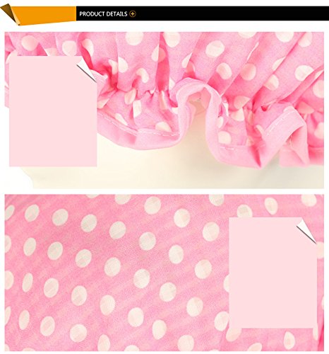 Moolecole Mujer Polca Puntos Impreso Impermeable Ducha Gorra Doble Capa Baños Gorra Elástico Banda Spa Ducha Sombrero Rosado