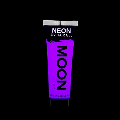 Moon Glow - Gel para el Cabello Neón UV - Intenso Púrpura 20 ml - ¡Péinate de punta y brilla!
