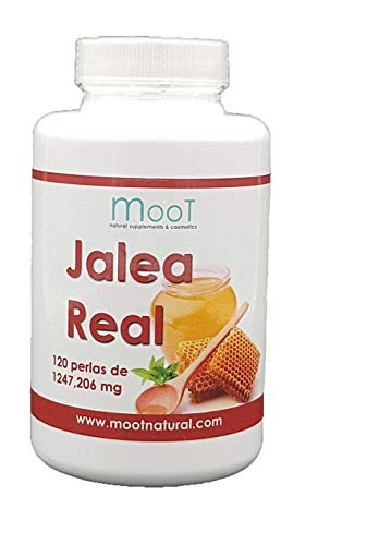 Moot Jalea Real | 120 Perlas de 1.000mg | Refuerza las defensas, Reduce el cansancio y la Fatiga, Aporta energía. Mejora el rendimiento mental. Tratamiento para 4 meses. Complemento Alimenticio.