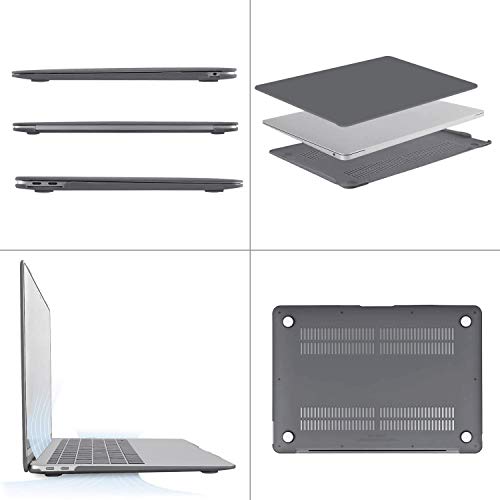 MOSISO Funda Dura Compatible con 2020 2019 2018 MacBook Air 13 Pulgadas A2179 A1932 con Pantalla Retina & Touch ID, Ultra Delgado Carcasa Rígida Protector de Plástico Cubierta, Gris