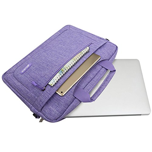 MOSISO Funda Protectora Compatible con 2019 MacBook Pro 16 A2141/15-15.6 Mac Pro Retina/HP Portátil, Bolsa de Hombro Blanda Maletín Bandolera con Profundidad Ajustable en Parte Inferior, Púrpura