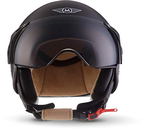 Moto Helmets H44 - Helmet Casco de Moto, Negro/Mate Negro, L (59-60cm)