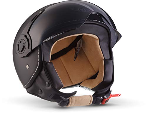 Moto Helmets H44 - Helmet Casco de Moto, Negro/Mate Negro, M (57-58cm)