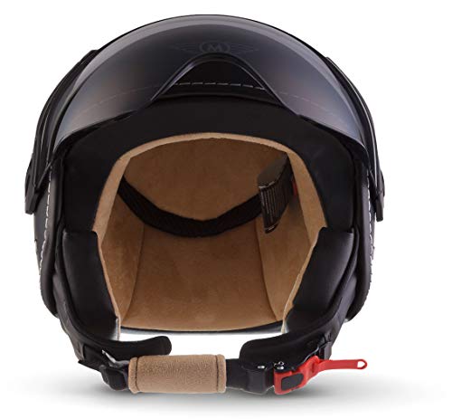 Moto Helmets H44 - Helmet Casco de Moto, Negro/Mate Negro, M (57-58cm)