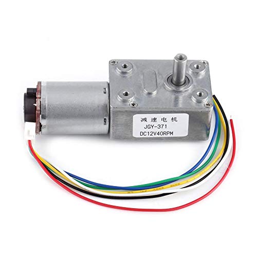 Motor de Engranaje helicoidal de turbina de Alto par DC 12 V, con codificador Fuerte autoblocante 10/20/30/40/100 RPM(40RPM)