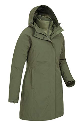 Mountain Warehouse Chaqueta Larga de Invierno 3 en 1 para Mujer de Alaskan Caqui 40