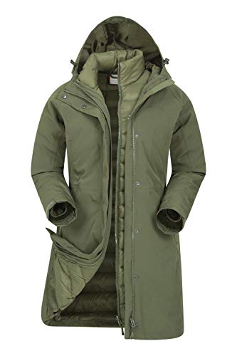 Mountain Warehouse Chaqueta Larga de Invierno 3 en 1 para Mujer de Alaskan Caqui 40