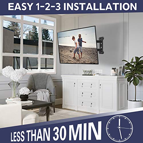 Mounting Dream Soporte de Pared TV Giratorio y Inclinable para la Mayoría DE 26–55 Pulgadas LED, LCD, y OLED de Pantalla Plana hasta VESA 400x400mm y 27kg, Soporte TV Articulado MD2377-02