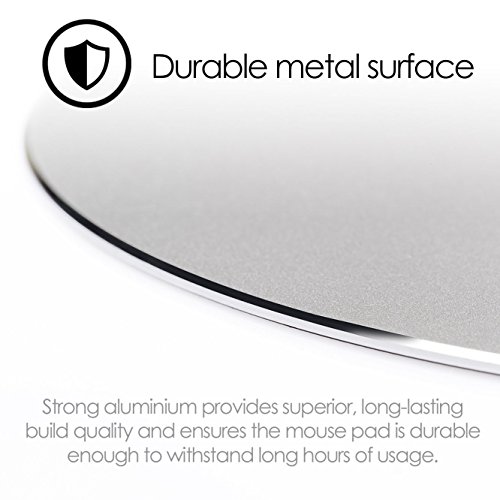 Mouse Mat Circular Gaming Aluminium Metal Mouse Pad with Waterproof Non Slip Rubber Base and Frosted Surface Mousepad for Apple MackBook