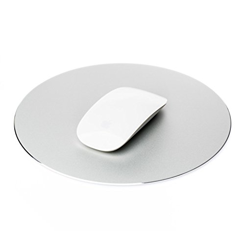 Mouse Mat Circular Gaming Aluminium Metal Mouse Pad with Waterproof Non Slip Rubber Base and Frosted Surface Mousepad for Apple MackBook