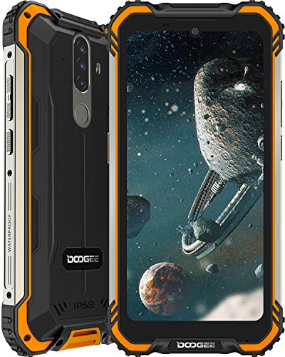 Móvil Resistente, DOOGEE S58 Pro Smartphone 4G Android 10, Cámara Triples 16MP Cámara Frontal 16MP, 6GB+64GB-SD 256GB, 5180mAh, 5.7 Pulgada IP68/IP69K Teléfono Móvil Libre Antigolpes, NFC/GPS, Naranja